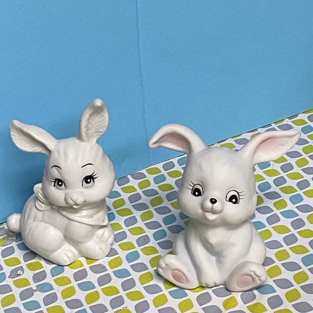 Vintage Homco white porcelain Bunnies - Picture 7 of 10